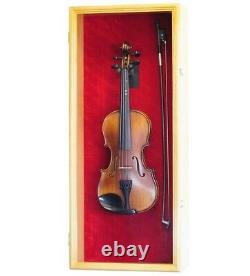 Violin Bow Music Display Case Cabinet Wall Rack Hanger LED LIGHTS