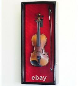 Violin Bow Music Display Case Cabinet Wall Rack Hanger LED LIGHTS