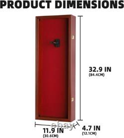 Violin Display Case Ukulele Fiddle Mandolin Mahogany Wood Cabinet Wall Holder