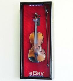 Violin / Mandolin Display Case Cabinet Wall Rack Holder LED LIGHTS