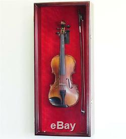 Violin / Mandolin Display Case Cabinet Wall Rack Holder LED LIGHTS