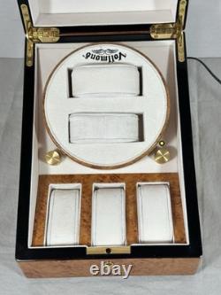 Vollmond Burl Wood Watch Winder Display Case 5 Watch Automatic Dual Direction