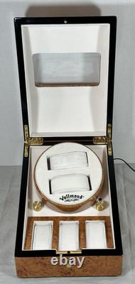 Vollmond Burl Wood Watch Winder Display Case 5 Watch Automatic Dual Direction