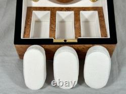 Vollmond Burl Wood Watch Winder Display Case 5 Watch Automatic Dual Direction