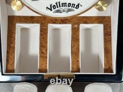 Vollmond Burl Wood Watch Winder Display Case 5 Watch Automatic Dual Direction