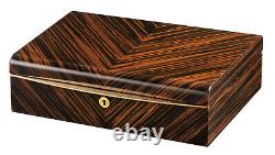 Volta 10 Watch Case Display Box Rustic Ebony Finish Black / Gold Interior