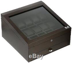 Volta 15 Watch Display Storage Case Mens Box 31-560975 Rustic Brown Wood