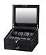 Volta 8 Watch Case Carbon Fiber Display Box With See Through Glass And Drawer