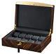 Volta Ebony Wood Black Leather 10 Watch Case Mens Display Box 31-560930