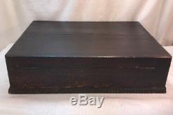 Vtg Antique Victorian Wood Spool Sewing Store Display Case Box Handles Carved