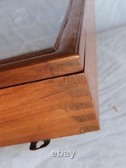 Vtg Asian Wall Hanging Display Curio Cabinet Shadow Box Wood Starter Pieces