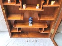 Vtg Asian Wall Hanging Display Curio Cabinet Shadow Box Wood Starter Pieces