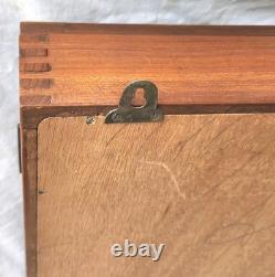 Vtg Asian Wall Hanging Display Curio Cabinet Shadow Box Wood Starter Pieces