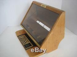 Vtg CROSS brand Pens / Pencils Advertising Wood Counter Top Display Case LOCKS