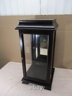 Vtg Dark Wood Mirrored Glass Curio Doll Display Case Shelf Tabletop Mantle 24