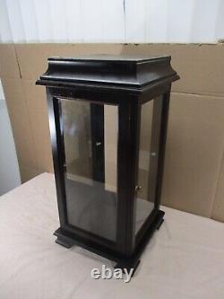 Vtg Dark Wood Mirrored Glass Curio Doll Display Case Shelf Tabletop Mantle 24
