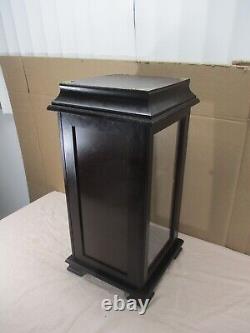 Vtg Dark Wood Mirrored Glass Curio Doll Display Case Shelf Tabletop Mantle 24