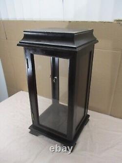 Vtg Dark Wood Mirrored Glass Curio Doll Display Case Shelf Tabletop Mantle 24