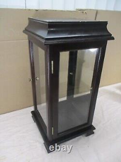 Vtg Dark Wood Mirrored Glass Curio Doll Display Case Shelf Tabletop Mantle 24