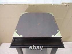 Vtg Dark Wood Mirrored Glass Curio Doll Display Case Shelf Tabletop Mantle 24