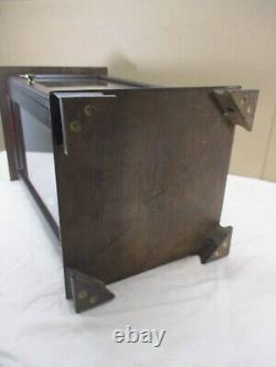 Vtg Dark Wood Mirrored Glass Curio Doll Display Case Shelf Tabletop Mantle 24