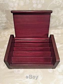 Vtg Dominoes Set in Wood Case Embedded Metal Dots Mexico Display Domino on Top