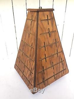 Vtg Great American Belt Buckle General Store Rotating Pyramid Wood Display Case