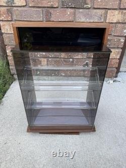 Vtg Krementz Countertop Jewelry Display Case Spinning Wood & AcrylicGREAT