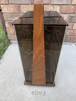 Vtg Krementz Countertop Jewelry Display Case Spinning Wood & AcrylicGREAT