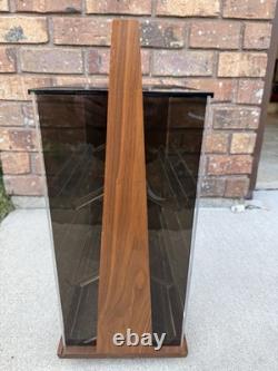 Vtg Krementz Countertop Jewelry Display Case Spinning Wood & AcrylicGREAT