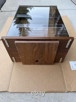 Vtg Krementz Countertop Jewelry Display Case Spinning Wood & AcrylicGREAT
