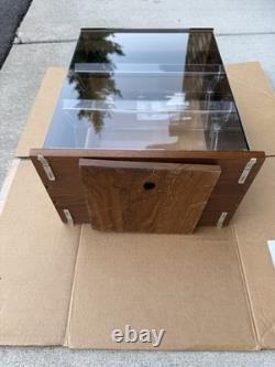 Vtg Krementz Countertop Jewelry Display Case Spinning Wood & AcrylicGREAT