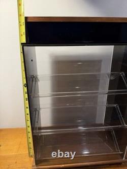 Vtg Krementz Countertop Jewelry Display Case Spinning Wood & AcrylicGREAT