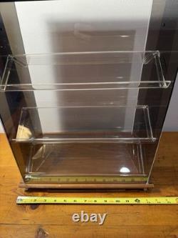 Vtg Krementz Countertop Jewelry Display Case Spinning Wood & AcrylicGREAT