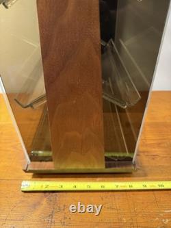 Vtg Krementz Countertop Jewelry Display Case Spinning Wood & AcrylicGREAT