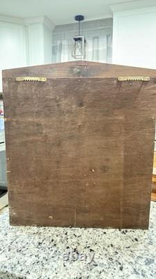 Vtg Miniatures Display Case Cabinet Wood Sliding Plexiglass Front 100 Cubbies