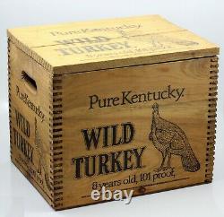 Vtg Rare Wild Turkey Pure Kentucky Bourbon Whiskey Display Case Wood Crate, Box