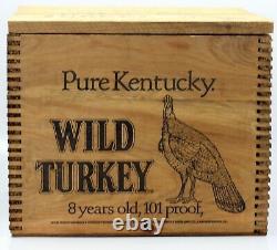 Vtg Rare Wild Turkey Pure Kentucky Bourbon Whiskey Display Case Wood Crate, Box