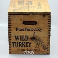 Vtg Rare Wild Turkey Pure Kentucky Bourbon Whiskey Display Case Wood Crate, Box