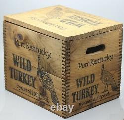 Vtg Rare Wild Turkey Pure Kentucky Bourbon Whiskey Display Case Wood Crate, Box