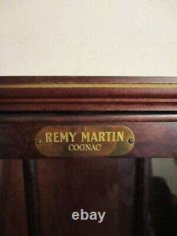 Vtg Remy Martin Dark Wood Cognac Bottle Locking Liquor Display Case Cabinet
