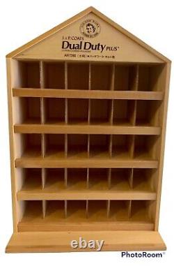 Vtg Wood J&P Coats Thread Spool Store Display Case House Shelf Rack 18 7/8 RARE