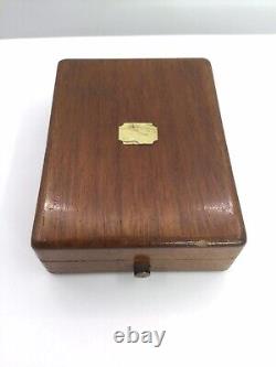 Vtg Wood Pocket Watch Box Purple Interior (b321)