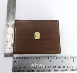 Vtg Wood Pocket Watch Box Purple Interior (b321)