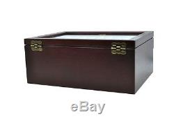 WANCHER Urushi Lacquer Wood Dark Brown Color 20 Pen Collection Display Case