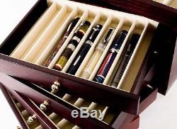 WANCHER fountain pen Wood Dark Brown Color 50 Collection Display Case