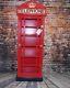 Wood British Red Telephone Box Display Cabinet / Book Case 130 Cm High