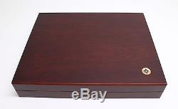 WOOD DISPLAY CASE with3 Trays for 2x2 Flips or QUADRUM Snaplocks holds up to 60
