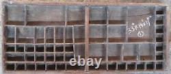 WOOD LETTERPRESS TRAY PRINTERS storage organizer DRAWER DISPLAY CASE 33 -1