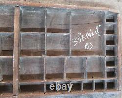 WOOD LETTERPRESS TRAY PRINTERS storage organizer DRAWER DISPLAY CASE 33 -1